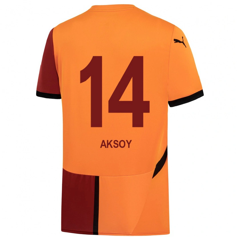 Danxen Kinder Berkan Aksoy #14 Gelb Rot Heimtrikot Trikot 2024/25 T-Shirt