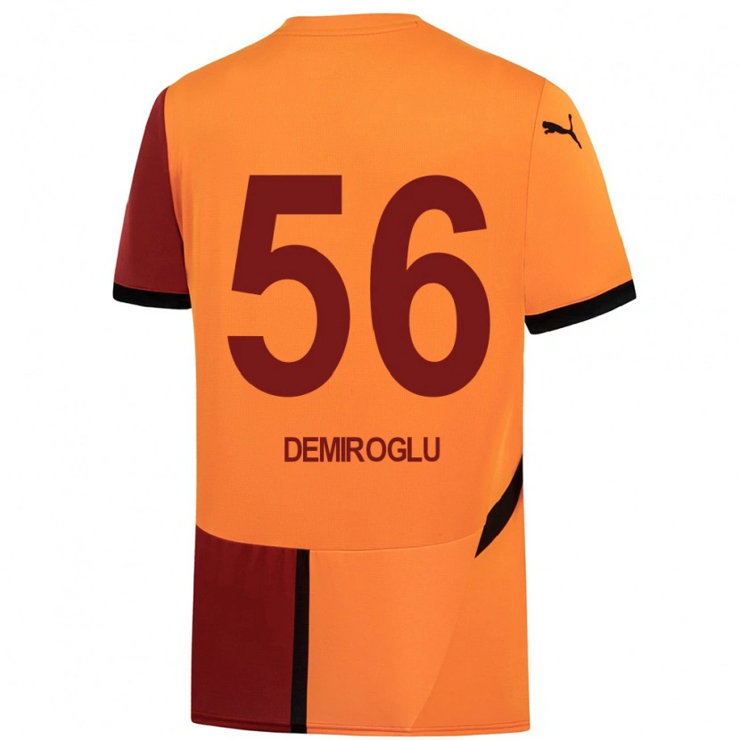Danxen Kinder Baran Demiroğlu #56 Gelb Rot Heimtrikot Trikot 2024/25 T-Shirt