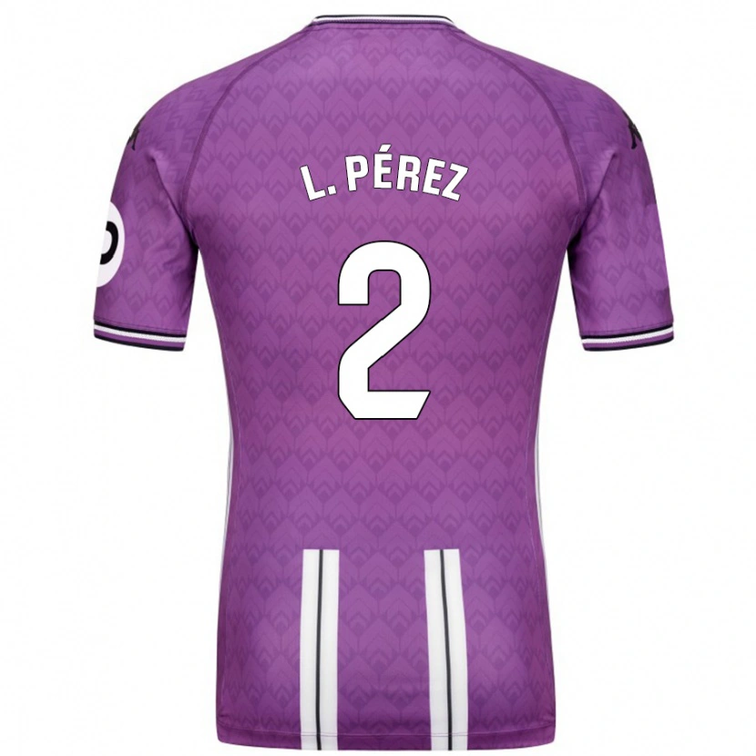Danxen Kinder Luis Pérez #2 Violett Weiß Heimtrikot Trikot 2024/25 T-Shirt