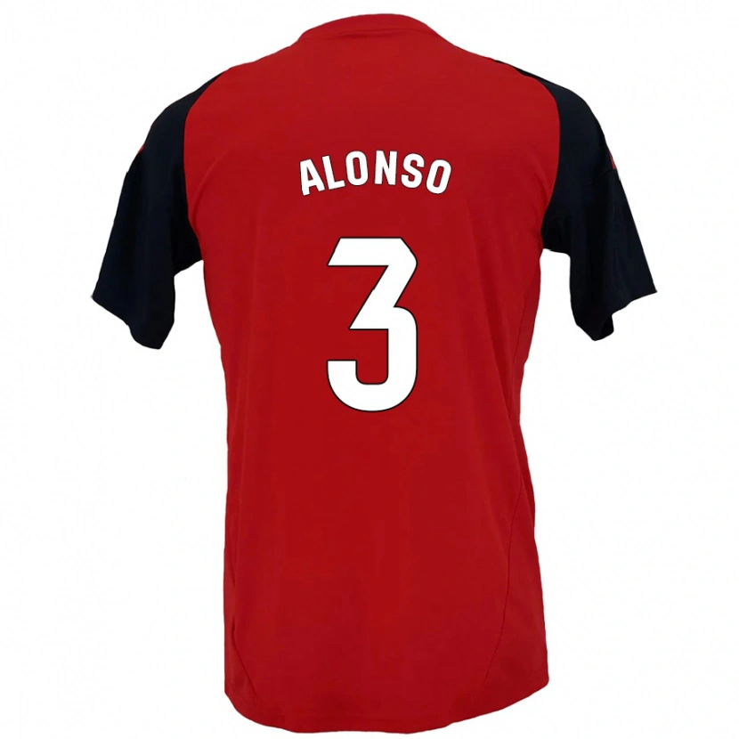 Danxen Kinder Julio Alonso #3 Rot Schwarz Heimtrikot Trikot 2024/25 T-Shirt