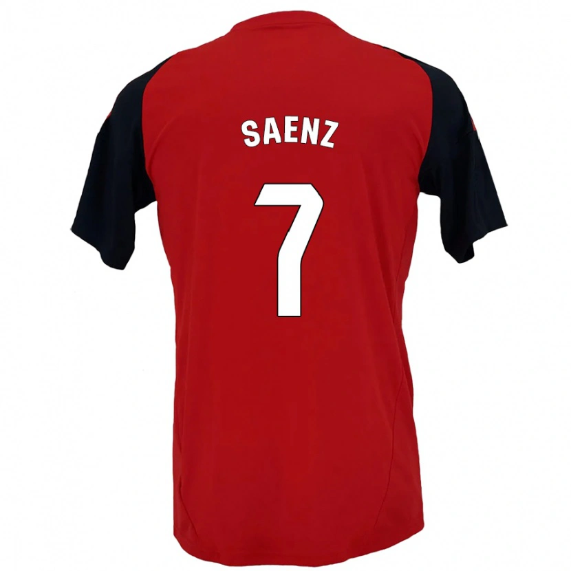 Danxen Kinder Raúl Sáenz #7 Rot Schwarz Heimtrikot Trikot 2024/25 T-Shirt