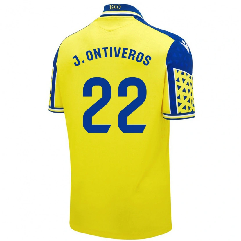 Danxen Kinder Javi Ontiveros #22 Gelb Blau Heimtrikot Trikot 2024/25 T-Shirt
