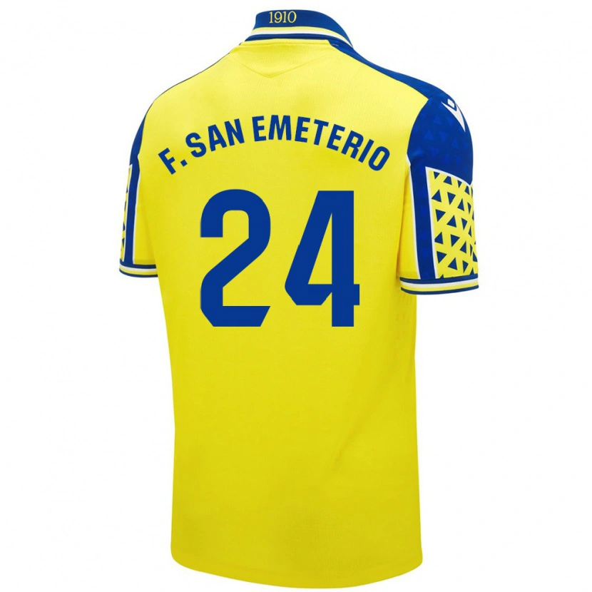 Danxen Kinder Fede San Emeterio #24 Gelb Blau Heimtrikot Trikot 2024/25 T-Shirt