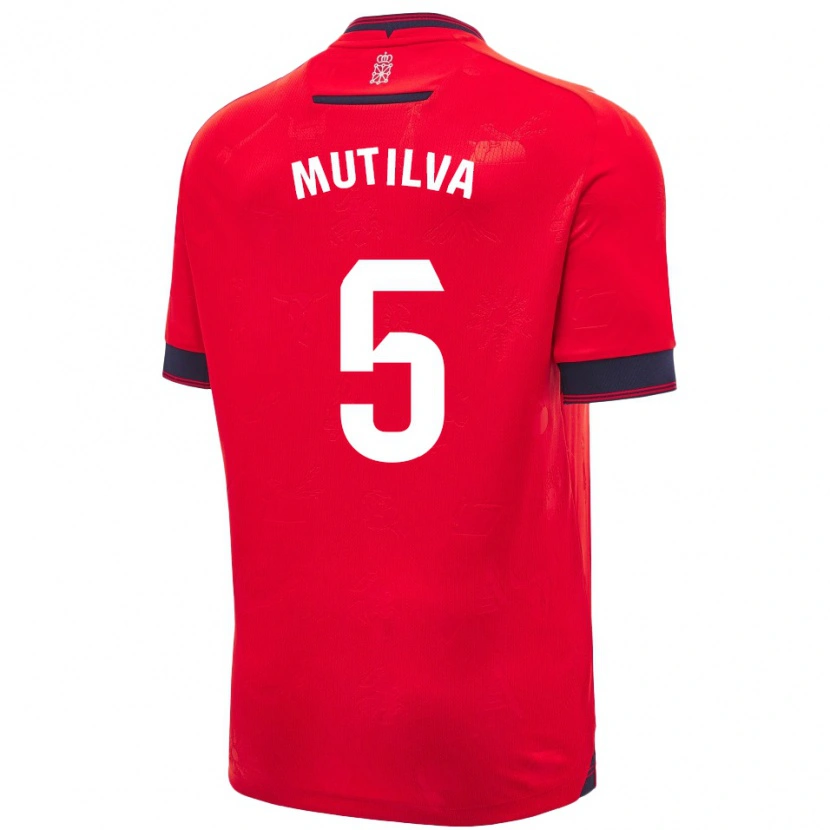 Danxen Kinder Christian Mutilva #5 Rot Weiß Heimtrikot Trikot 2024/25 T-Shirt