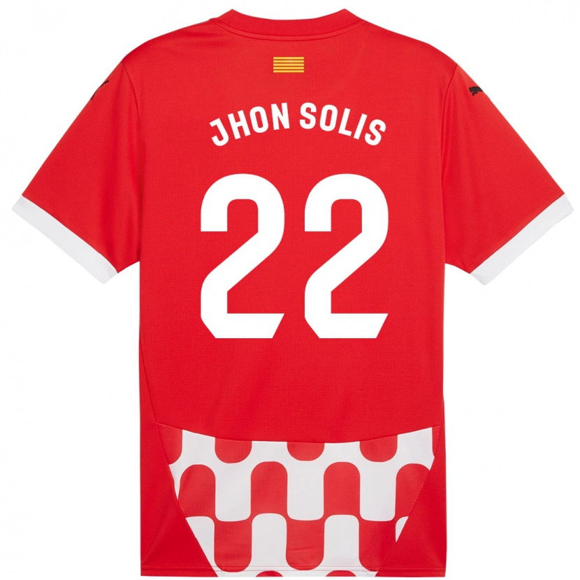 Danxen Kinder Jhon Solís #22 Rot Weiß Heimtrikot Trikot 2024/25 T-Shirt