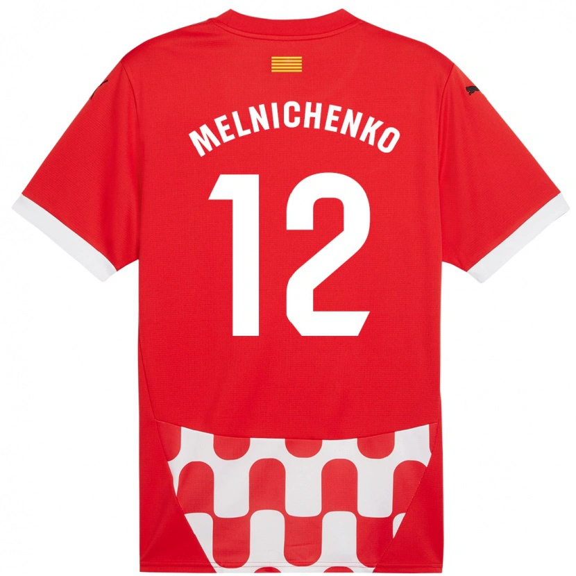 Danxen Kinder Dmytro Melnichenko #12 Rot Weiß Heimtrikot Trikot 2024/25 T-Shirt