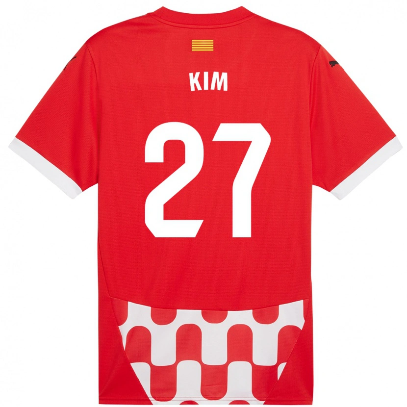 Danxen Kinder Min-Su Kim #27 Rot Weiß Heimtrikot Trikot 2024/25 T-Shirt