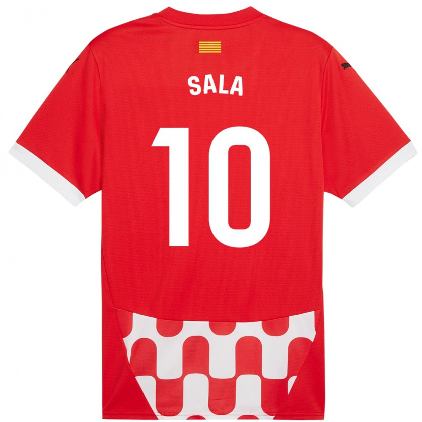 Danxen Kinder Georgina Sala #10 Rot Weiß Heimtrikot Trikot 2024/25 T-Shirt