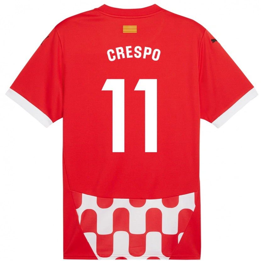Danxen Kinder Lydia Crespo #11 Rot Weiß Heimtrikot Trikot 2024/25 T-Shirt