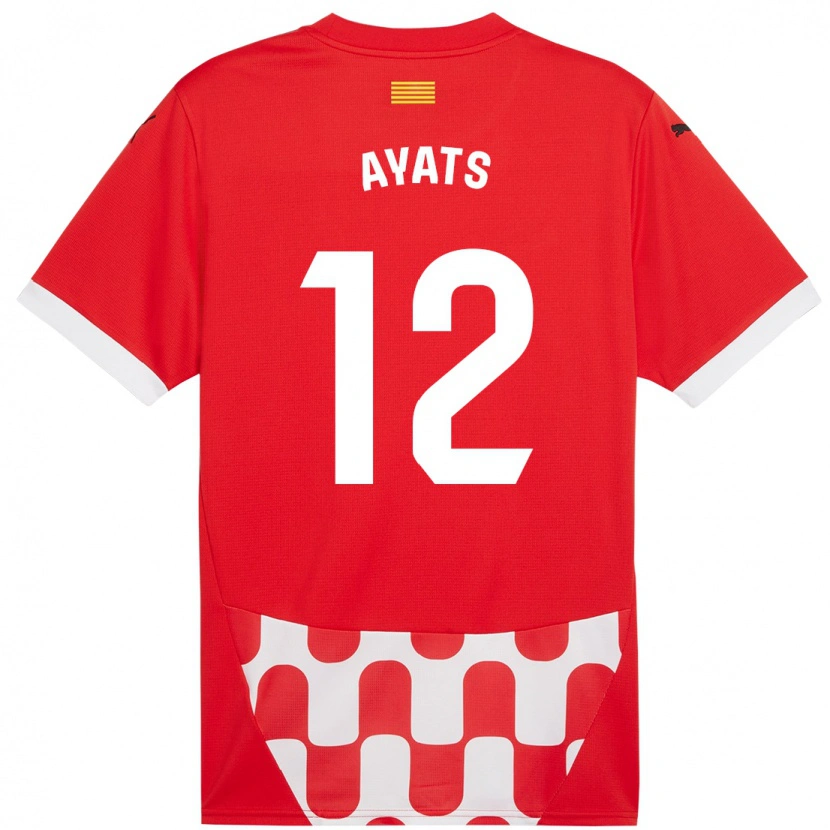 Danxen Kinder Mònica Ayats #12 Rot Weiß Heimtrikot Trikot 2024/25 T-Shirt