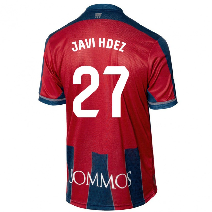 Danxen Kinder Javi Hernández #27 Rot Blau Heimtrikot Trikot 2024/25 T-Shirt