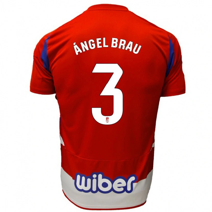 Danxen Kinder Miguel Ángel Brau #3 Rot Weiß Blau Heimtrikot Trikot 2024/25 T-Shirt