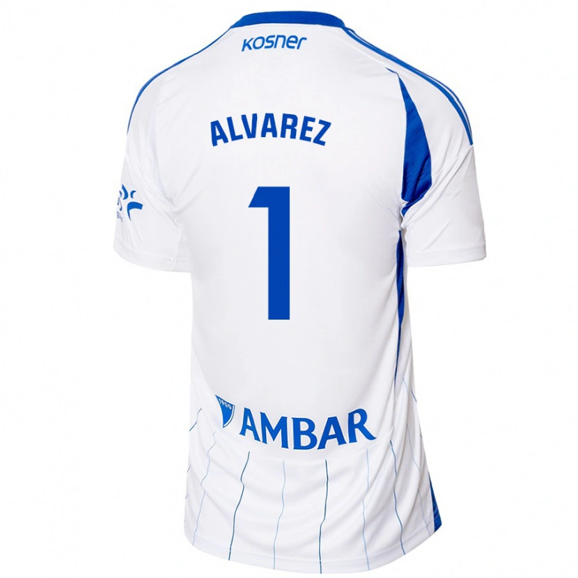 Danxen Kinder Cristian Álvarez #1 Rot Weiß Heimtrikot Trikot 2024/25 T-Shirt