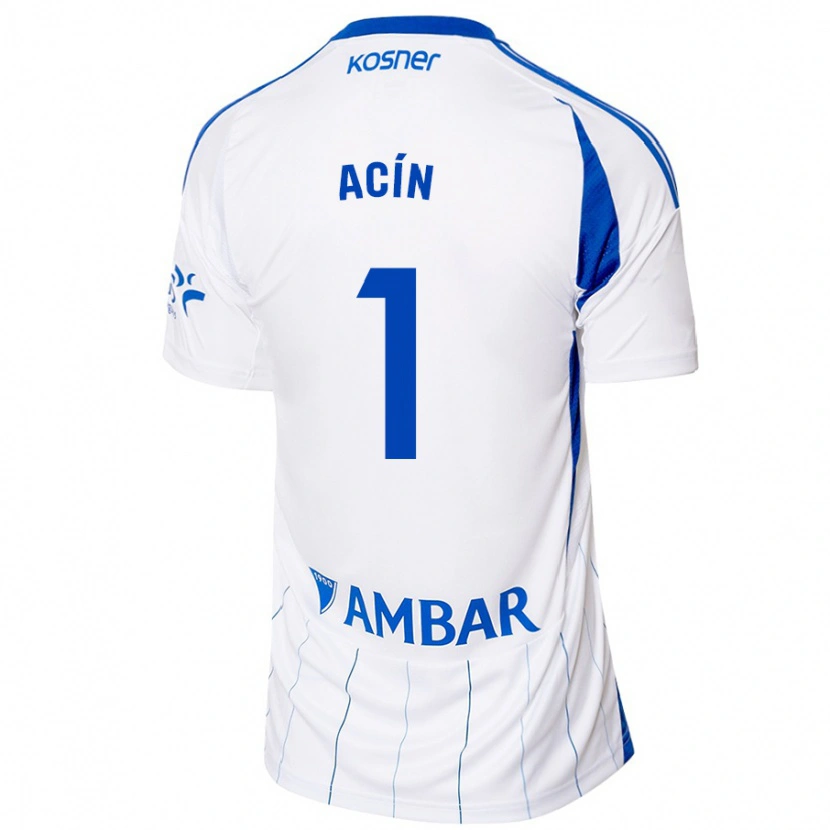 Danxen Kinder Guillermo Acín #1 Rot Weiß Heimtrikot Trikot 2024/25 T-Shirt