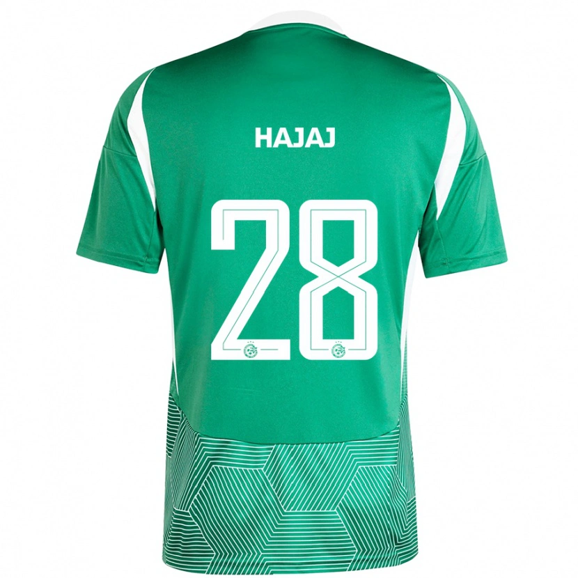 Danxen Kinder Ilay Hajaj #28 Grün Weiß Heimtrikot Trikot 2024/25 T-Shirt