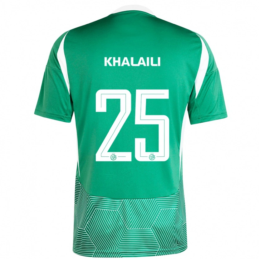 Danxen Kinder Anan Khalaili #25 Grün Weiß Heimtrikot Trikot 2024/25 T-Shirt
