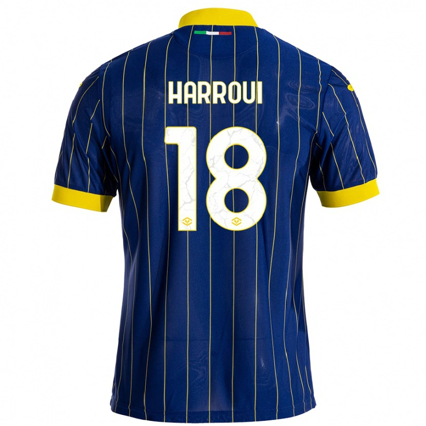 Danxen Kinder Abdou Harroui #18 Blau Gelb Heimtrikot Trikot 2024/25 T-Shirt