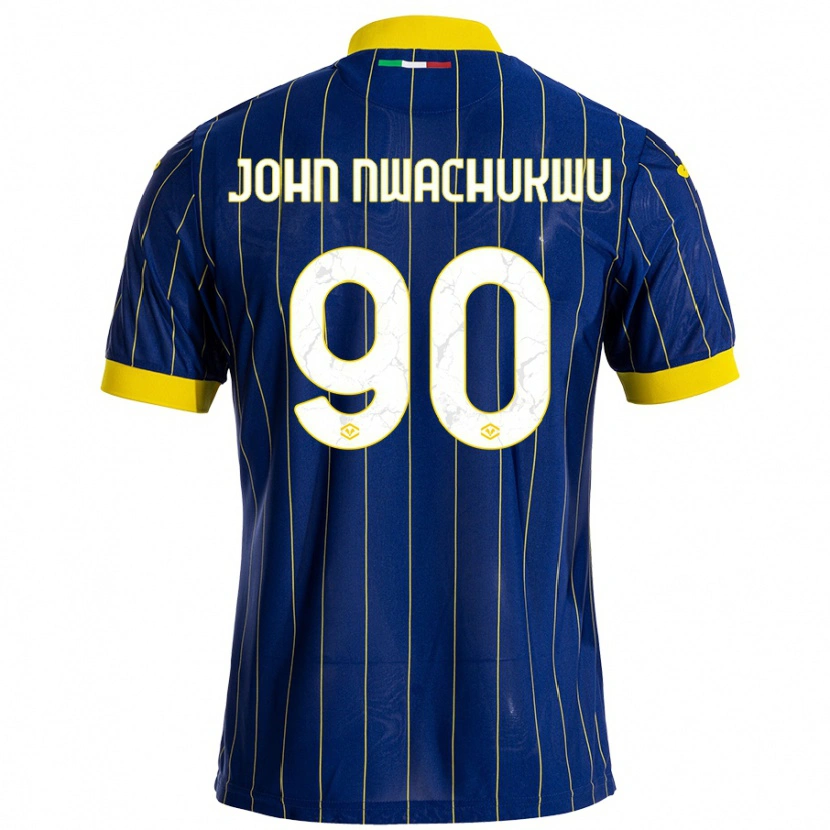 Danxen Kinder Samuel John Nwachukwu #90 Blau Gelb Heimtrikot Trikot 2024/25 T-Shirt