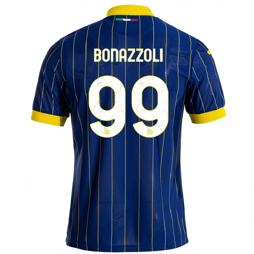 Danxen Kinder Federico Bonazzoli #99 Blau Gelb Heimtrikot Trikot 2024/25 T-Shirt