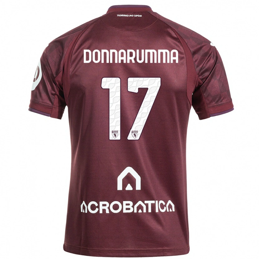 Danxen Kinder Antonio Donnarumma #17 Kastanienbraun Weiß Heimtrikot Trikot 2024/25 T-Shirt