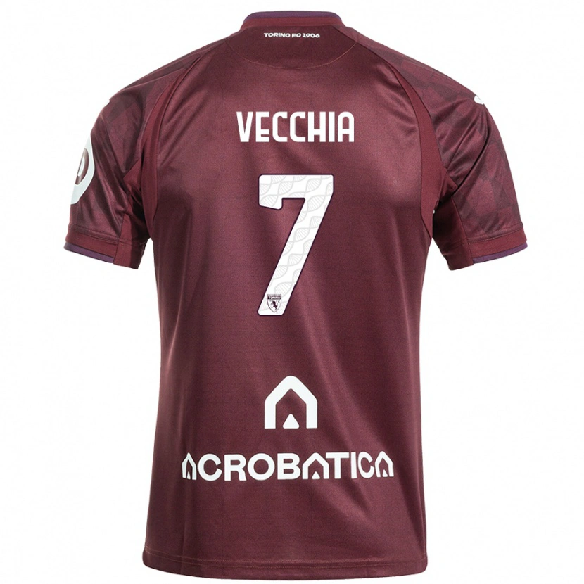 Danxen Kinder Marco Dalla Vecchia #7 Kastanienbraun Weiß Heimtrikot Trikot 2024/25 T-Shirt