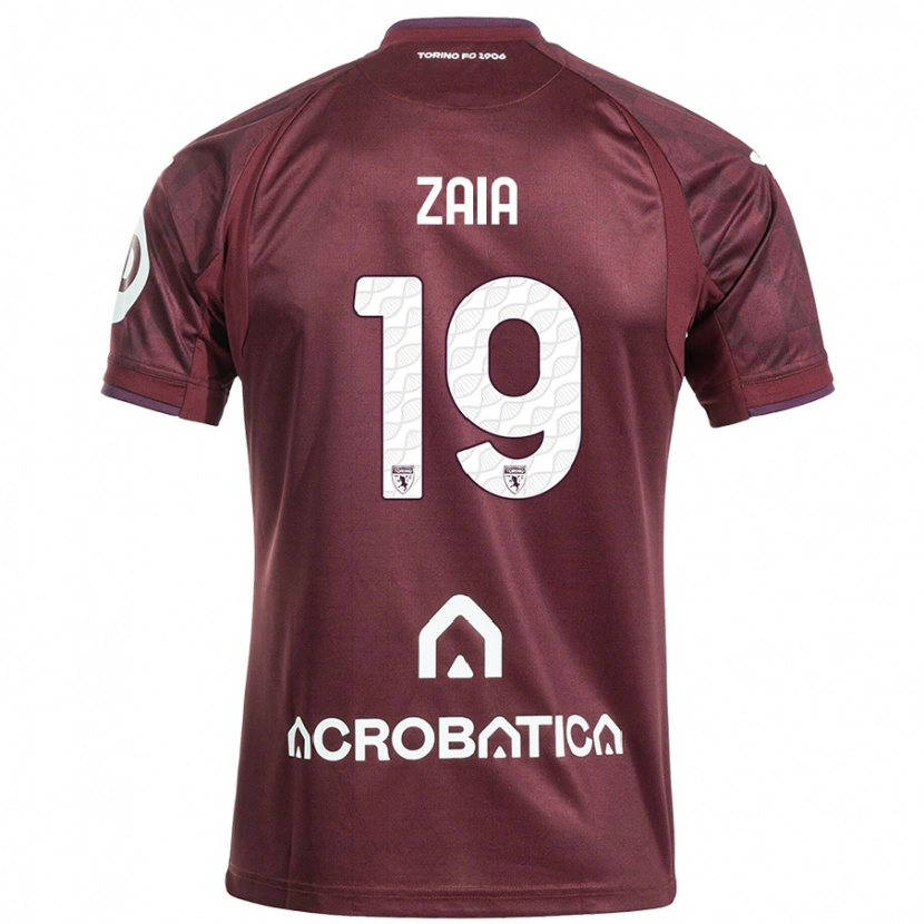 Danxen Kinder Edoardo Zaia #19 Kastanienbraun Weiß Heimtrikot Trikot 2024/25 T-Shirt