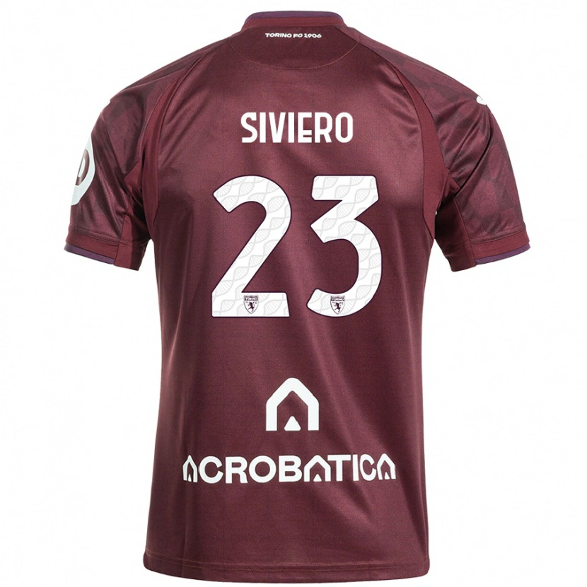 Danxen Kinder Lapo Siviero #23 Kastanienbraun Weiß Heimtrikot Trikot 2024/25 T-Shirt