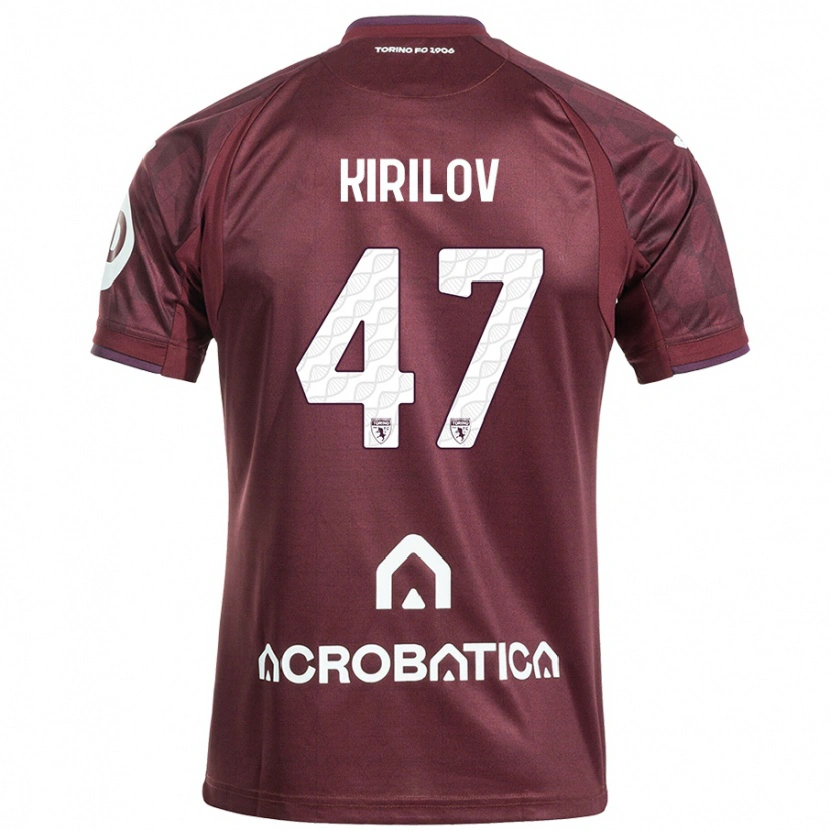 Danxen Kinder Martin Kirilov #47 Kastanienbraun Weiß Heimtrikot Trikot 2024/25 T-Shirt