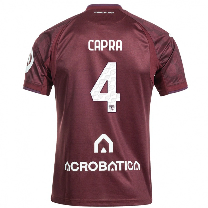 Danxen Kinder Valentina Capra #4 Kastanienbraun Weiß Heimtrikot Trikot 2024/25 T-Shirt