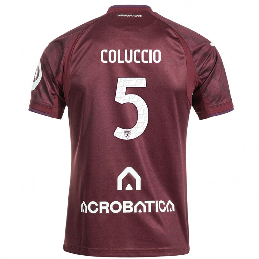 Danxen Kinder Francesca Coluccio #5 Kastanienbraun Weiß Heimtrikot Trikot 2024/25 T-Shirt