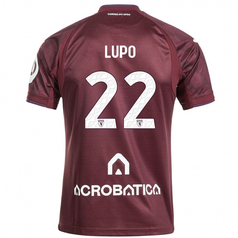 Danxen Kinder Enrica Lupo #22 Kastanienbraun Weiß Heimtrikot Trikot 2024/25 T-Shirt