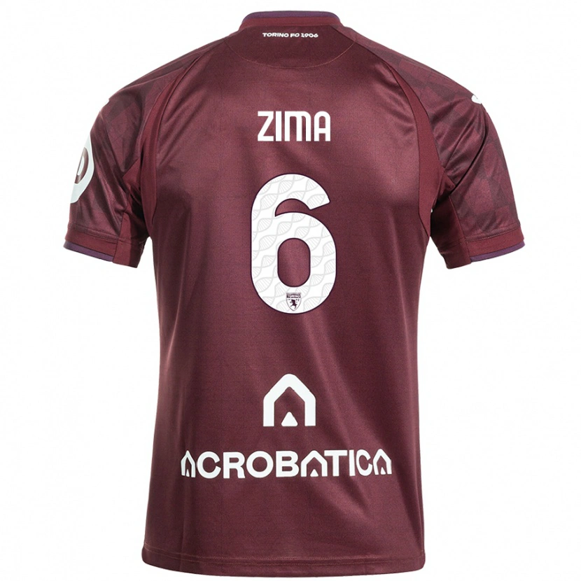 Danxen Kinder David Zima #6 Kastanienbraun Weiß Heimtrikot Trikot 2024/25 T-Shirt