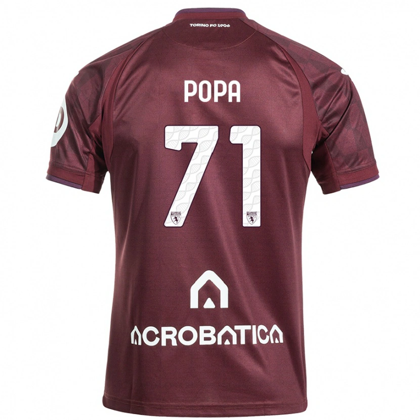 Danxen Kinder Mihai Popa #71 Kastanienbraun Weiß Heimtrikot Trikot 2024/25 T-Shirt