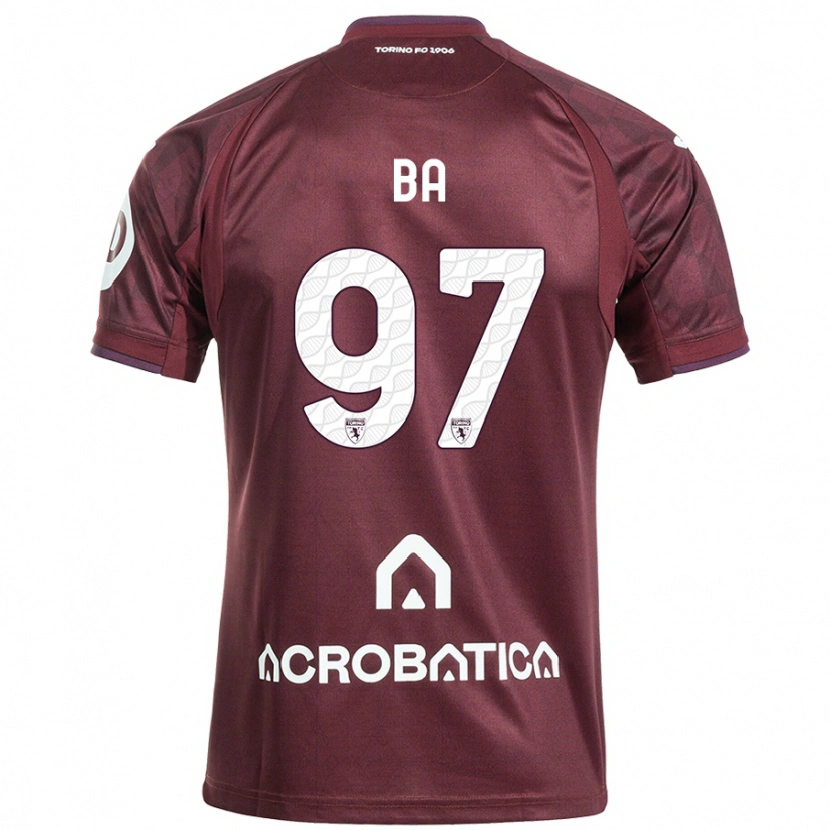 Danxen Kinder El-Hadji Ba #97 Kastanienbraun Weiß Heimtrikot Trikot 2024/25 T-Shirt