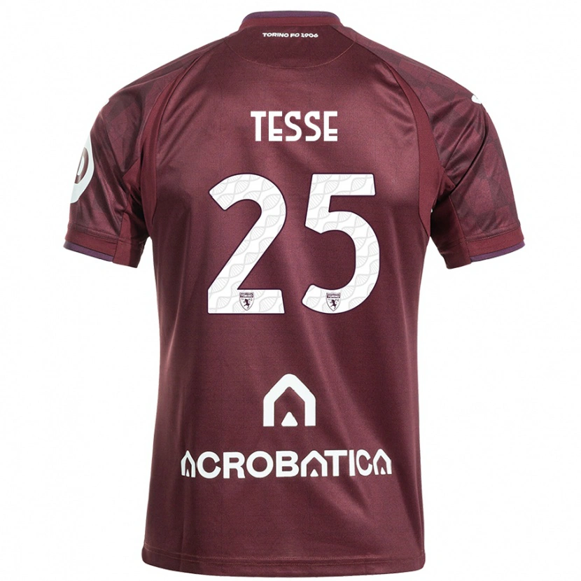 Danxen Kinder Manuela Tesse #25 Kastanienbraun Weiß Heimtrikot Trikot 2024/25 T-Shirt