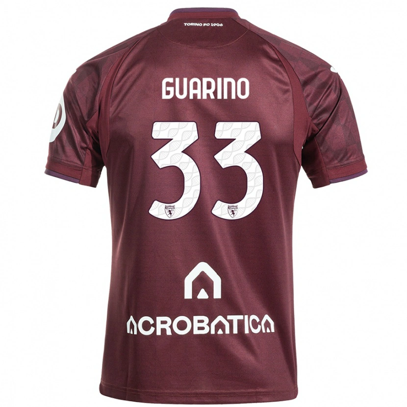 Danxen Kinder Rita Guarino #33 Kastanienbraun Weiß Heimtrikot Trikot 2024/25 T-Shirt