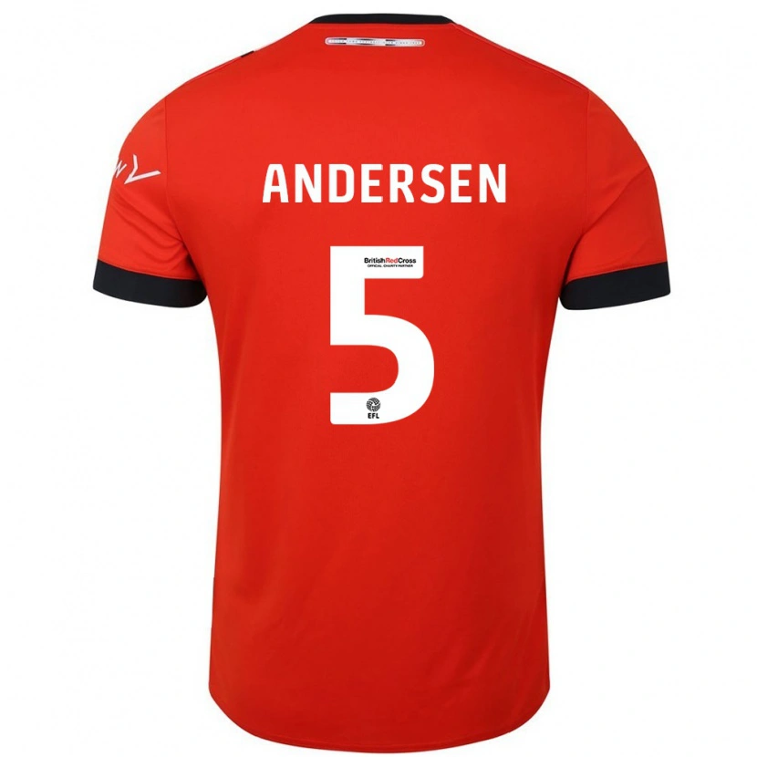 Danxen Kinder Mads Andersen #5 Orange Schwarz Heimtrikot Trikot 2024/25 T-Shirt