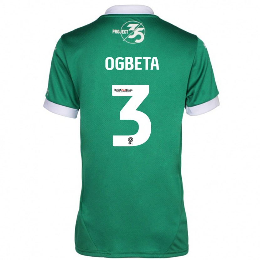 Danxen Kinder Nathanael Ogbeta #3 Grün Weiß Heimtrikot Trikot 2024/25 T-Shirt