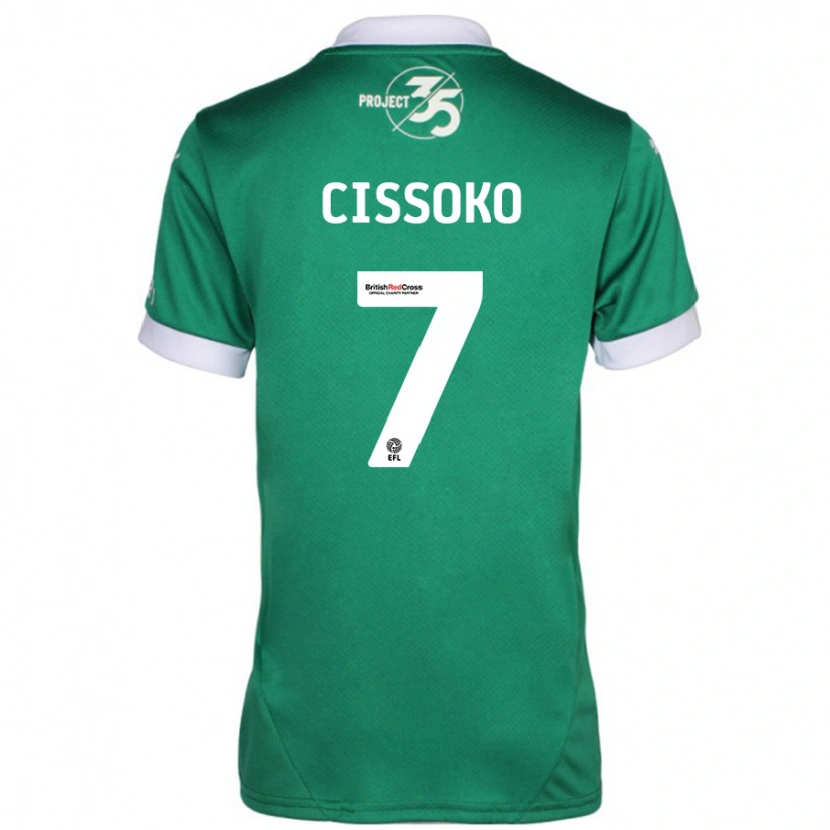 Danxen Kinder Ibrahim Cissoko #7 Grün Weiß Heimtrikot Trikot 2024/25 T-Shirt