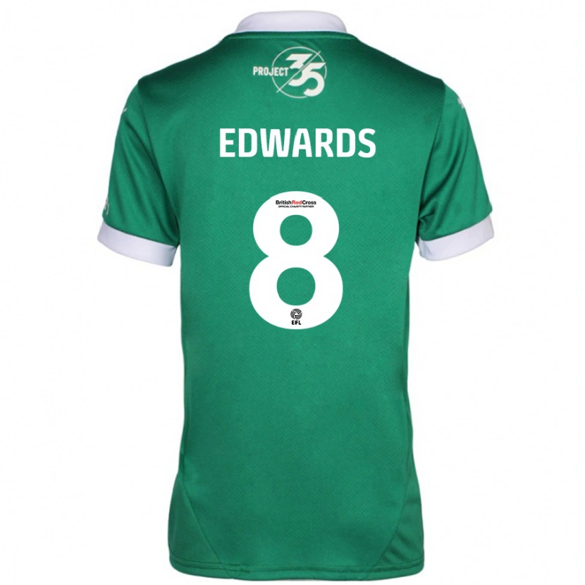 Danxen Kinder Joe Edwards #8 Grün Weiß Heimtrikot Trikot 2024/25 T-Shirt