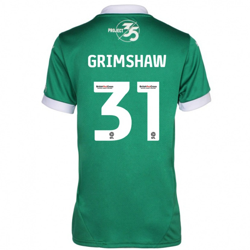Danxen Kinder Daniel Grimshaw #31 Grün Weiß Heimtrikot Trikot 2024/25 T-Shirt