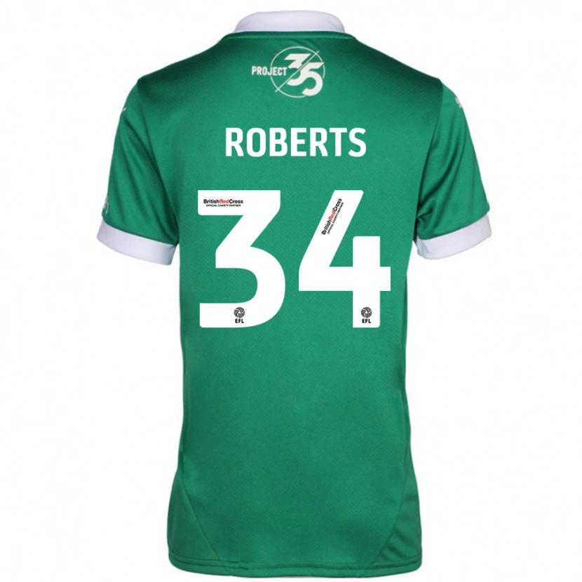 Danxen Kinder Caleb Roberts #34 Grün Weiß Heimtrikot Trikot 2024/25 T-Shirt