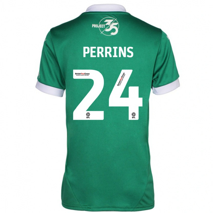 Danxen Kinder Grace Perrins #24 Grün Weiß Heimtrikot Trikot 2024/25 T-Shirt