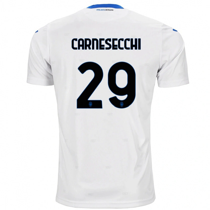 Danxen Kinder Marco Carnesecchi #29 Weiß Auswärtstrikot Trikot 2024/25 T-Shirt