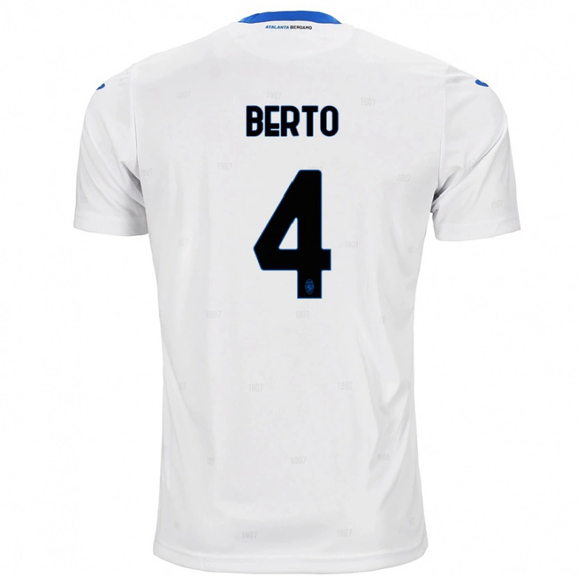 Danxen Kinder Gabriele Berto #4 Weiß Auswärtstrikot Trikot 2024/25 T-Shirt