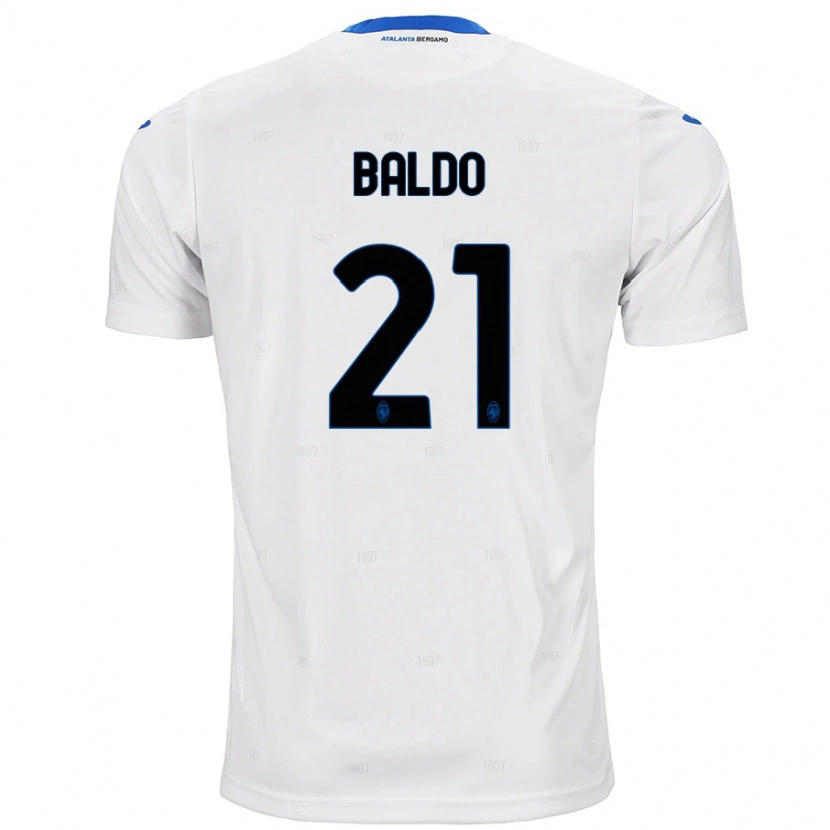 Danxen Kinder Nicolò Baldo #21 Weiß Auswärtstrikot Trikot 2024/25 T-Shirt