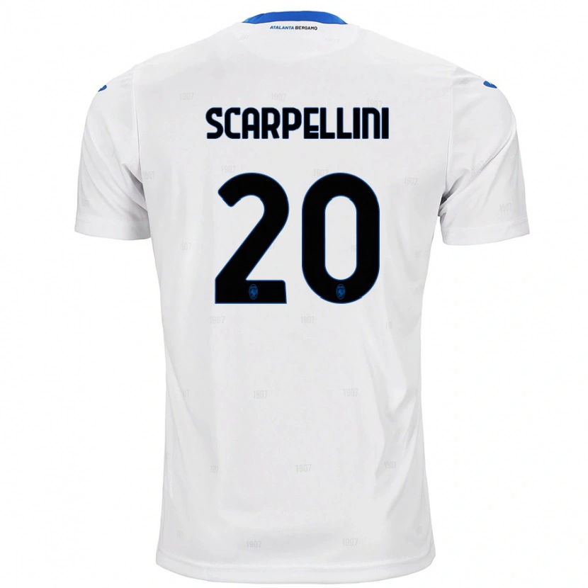 Danxen Kinder Andrea Scarpellini #20 Weiß Auswärtstrikot Trikot 2024/25 T-Shirt