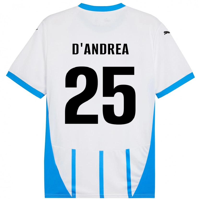 Danxen Kinder Luca D'andrea #25 Weiß Blau Auswärtstrikot Trikot 2024/25 T-Shirt