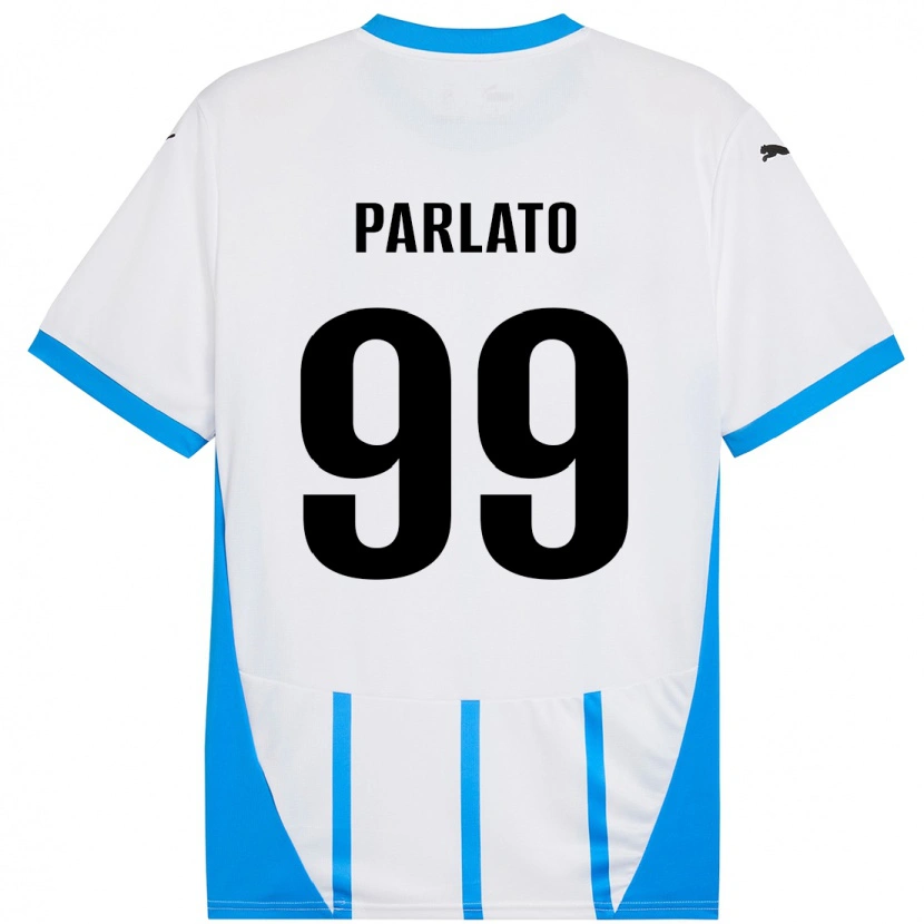 Danxen Kinder Claudio Parlato #99 Weiß Blau Auswärtstrikot Trikot 2024/25 T-Shirt