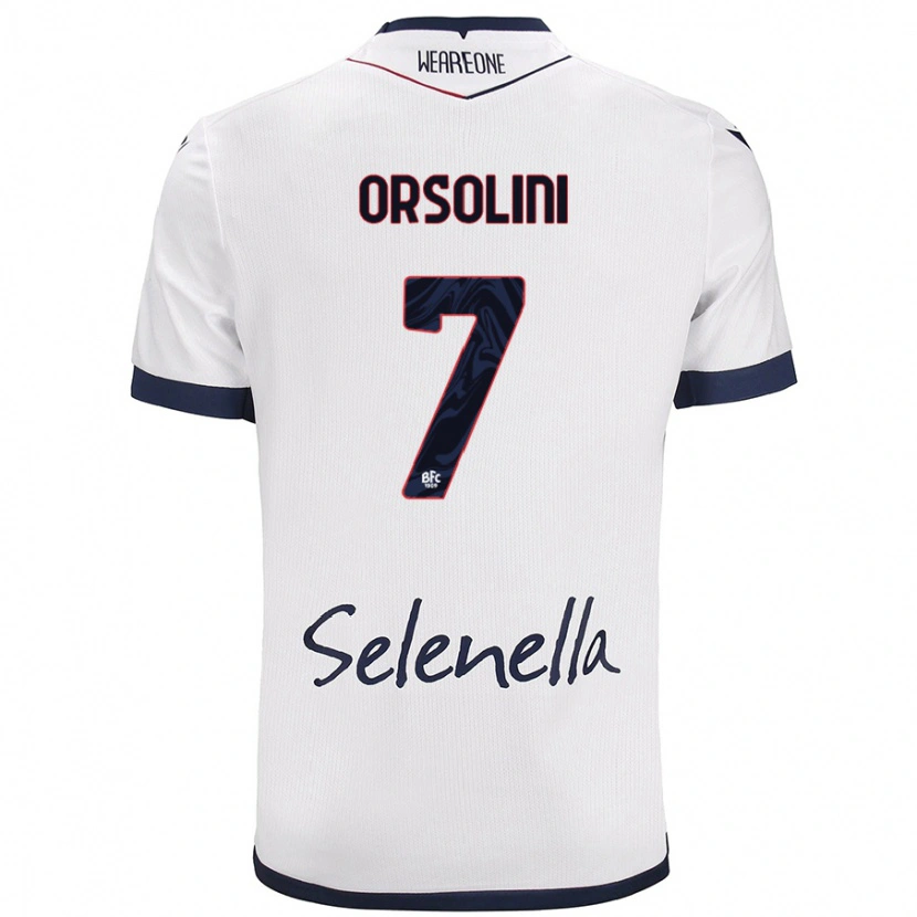 Danxen Kinder Riccardo Orsolini #7 Weiß Königsblau Auswärtstrikot Trikot 2024/25 T-Shirt